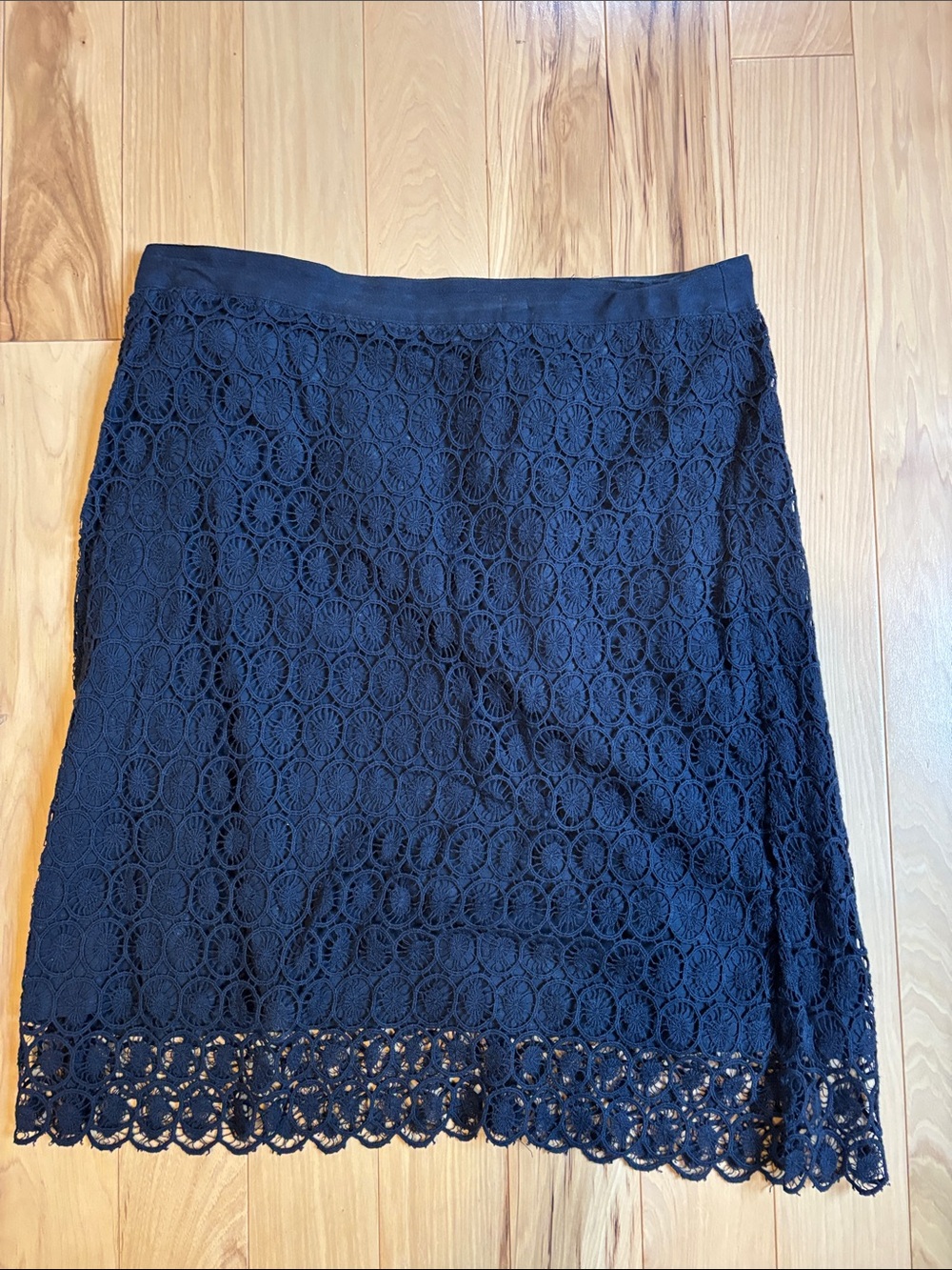 LOFT navy blue Crochet Pencil Skirt
